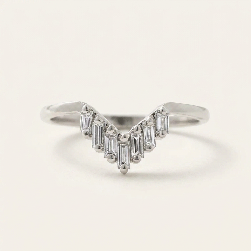 Moissanite 0.26 CT Baguette Cut Diamond Ring