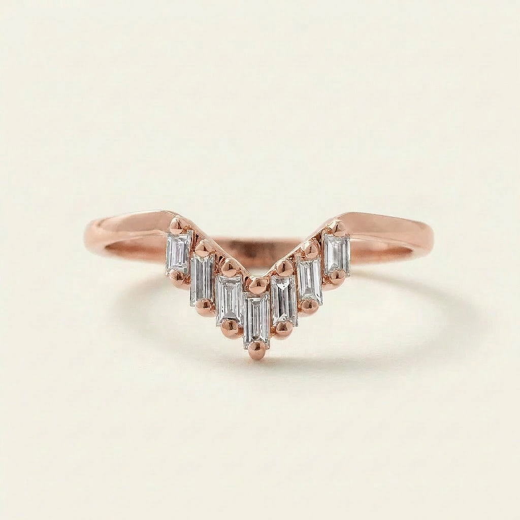 Moissanite 0.26 CT Baguette Cut Diamond Ring