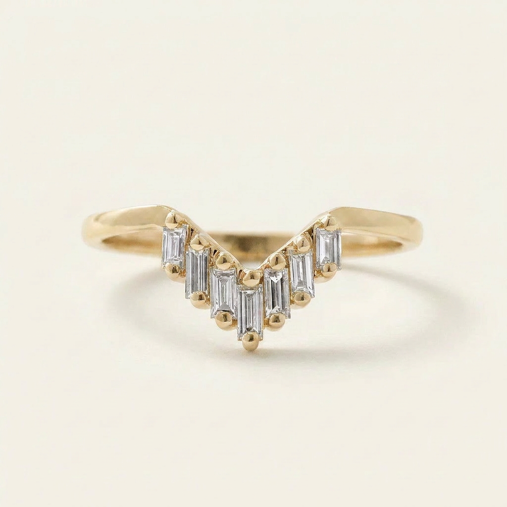 Moissanite 0.26 CT Baguette Cut Diamond Ring