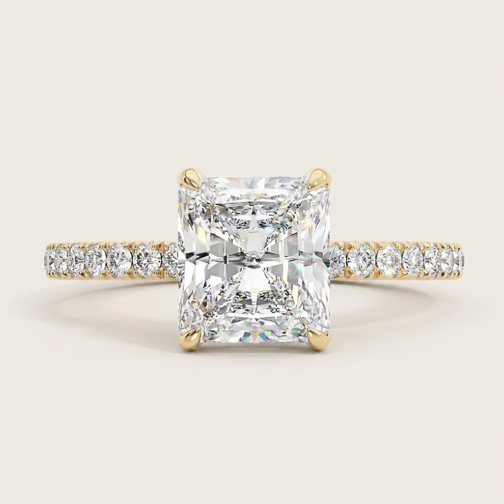 Moissanite 2.00 CT Radiant Cut Diamond Solitaire Ring