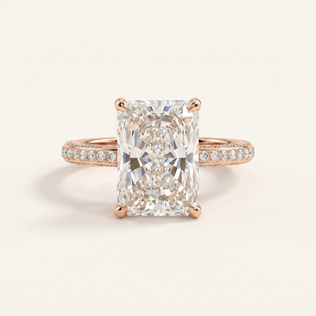 Moissanite 2.90 CT Radiant Cut Diamond Solitaire Ring