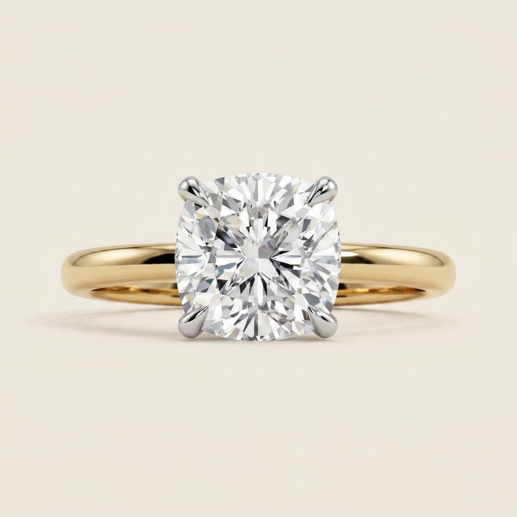 Moissanite 3.47 CT Round Cut Diamond Solitaire Ring