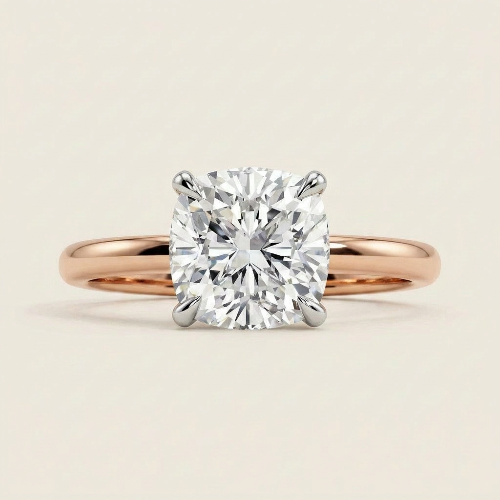 Moissanite 3.47 CT Round Cut Diamond Solitaire Ring