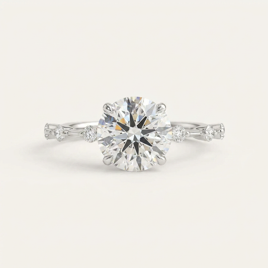 Moissanite 3.45 CT Round Cut Diamond Solitaire Ring