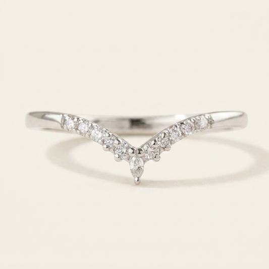 Moissanite 0.18 CT Marquise & Round Cut Diamond Ring