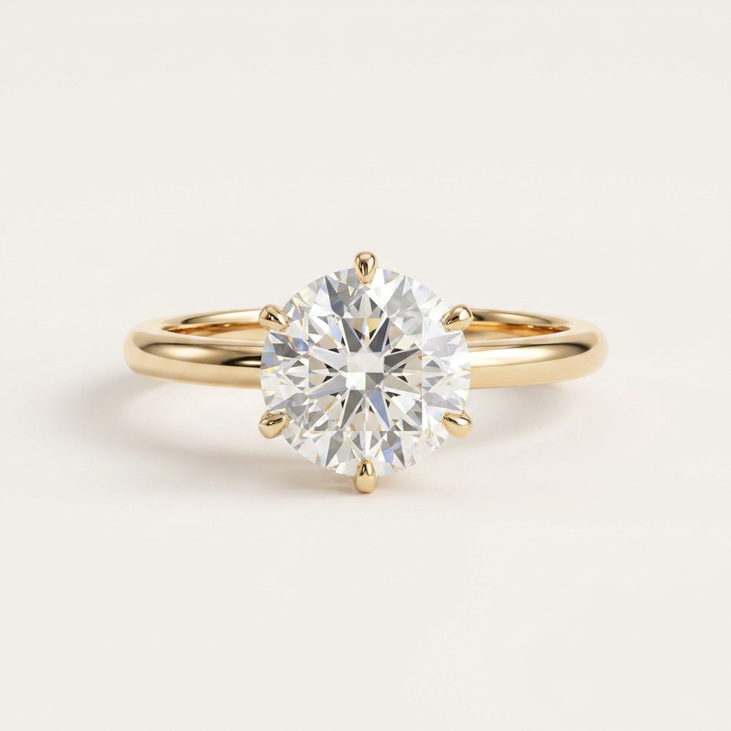 Moissanite 1.10 CT Round Cut Diamond Solitaire Ring
