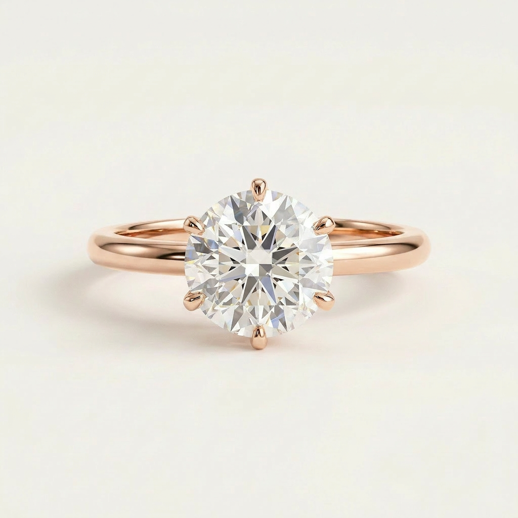 Moissanite 1.10 CT Round Cut Diamond Solitaire Ring