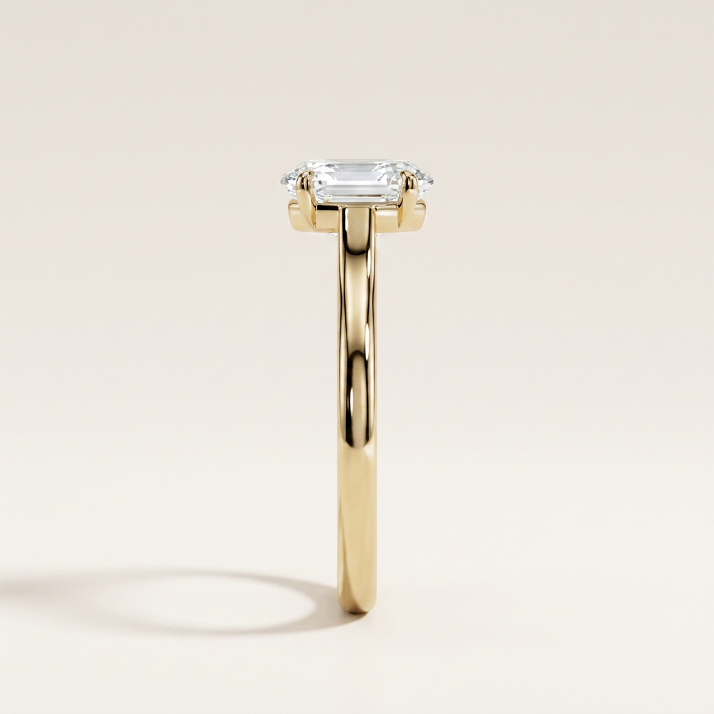 Moissanite 1.89 CT Asscher Cut Diamond Solitaire Ring