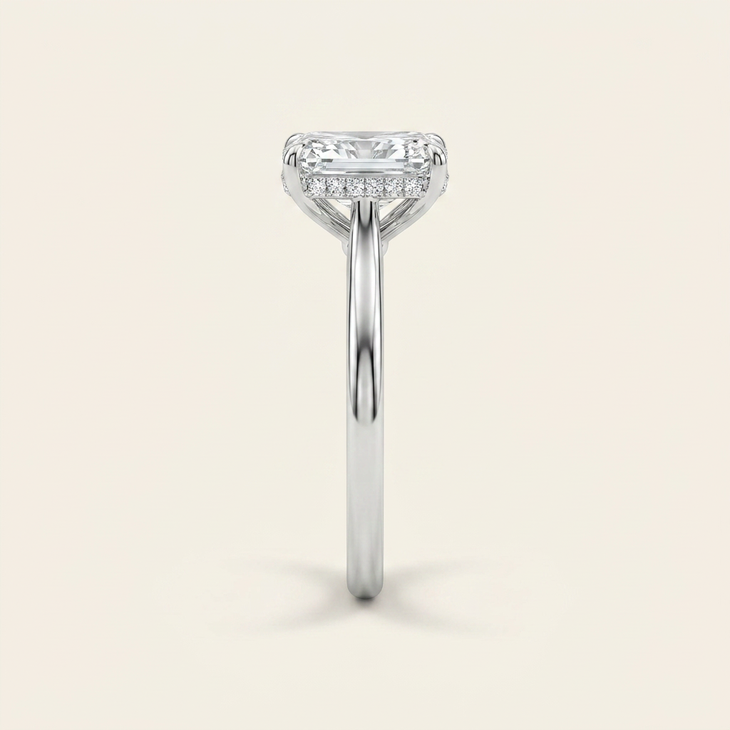 Moissanite 2.75 CT Radiant Cut Diamond Solitaire Ring (V-Edwardian)