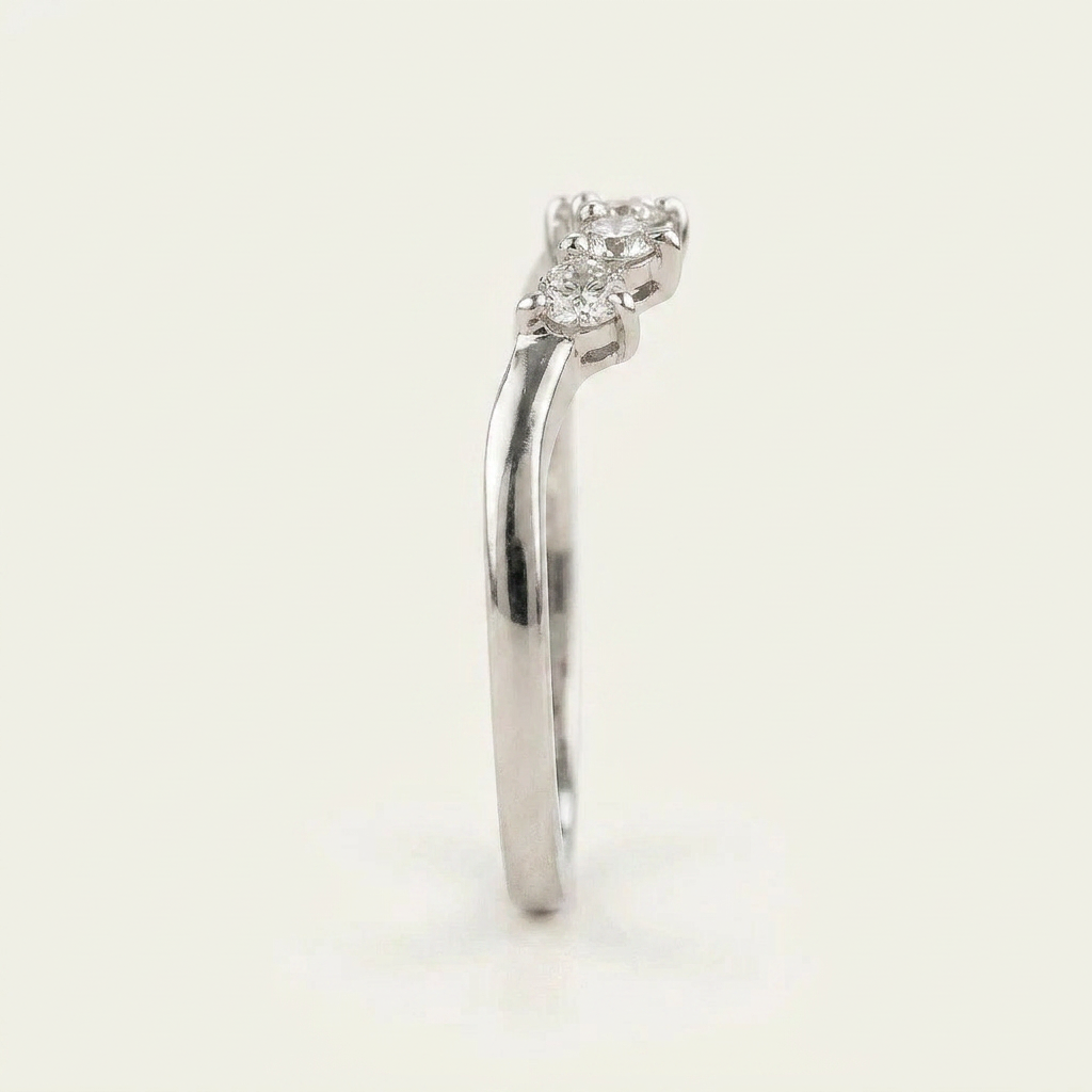 0.24 CT Round Cut Salt and Pepper Diamond Ring