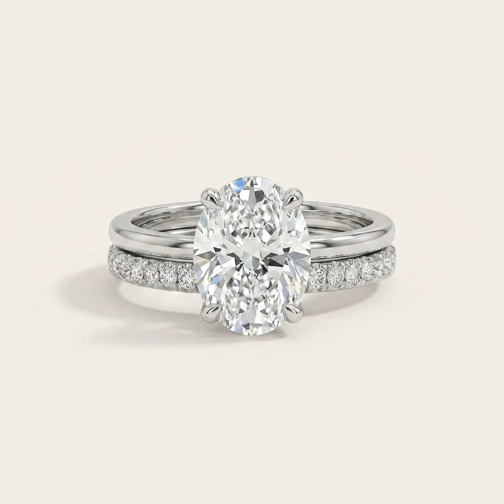 Moissanite 2.85 CT Oval Cut Diamond Solitaire Ring