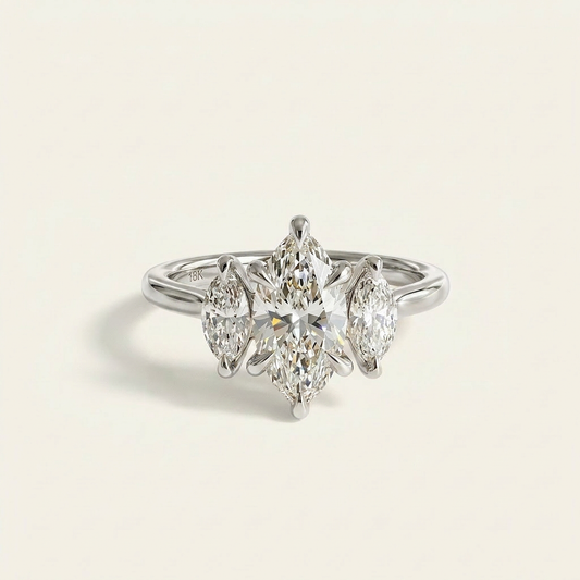 Moissanite 6.00 CT Marquise Cut Diamond Three Stone Ring