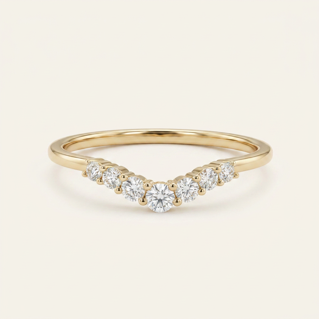 Moissanite 0.22 CT Round Cut Diamond Ring (V-Gothic)