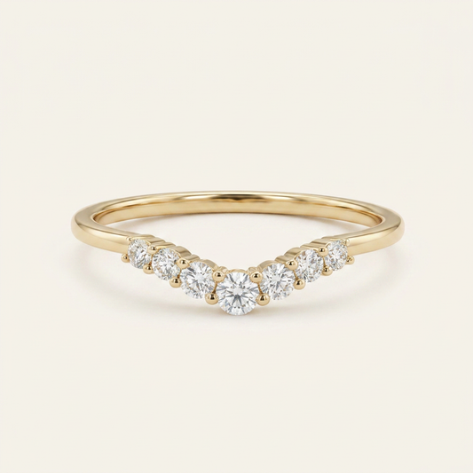 Moissanite 0.22 CT Round Cut Diamond Ring (V-Gothic)