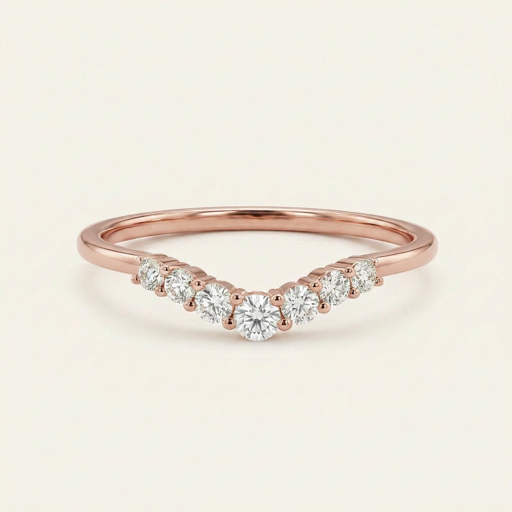 Moissanite 0.22 CT Round Cut Diamond Ring (V-Gothic)