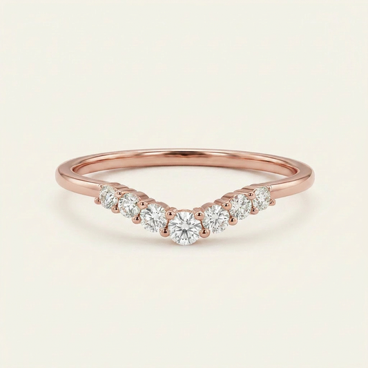 Moissanite 0.22 CT Round Cut Diamond Ring (V-Gothic)