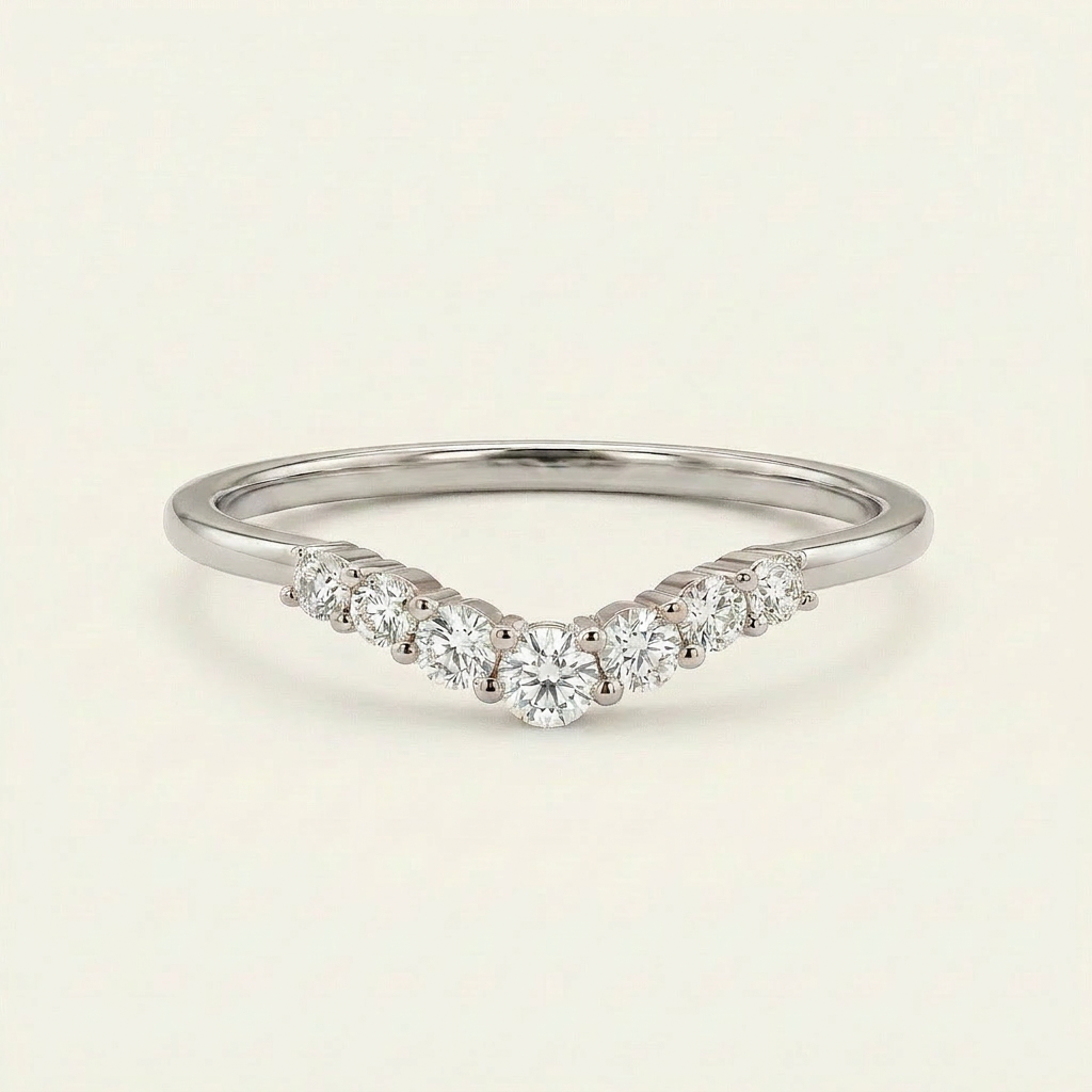 Moissanite 0.22 CT Round Cut Diamond Ring (V-Gothic)