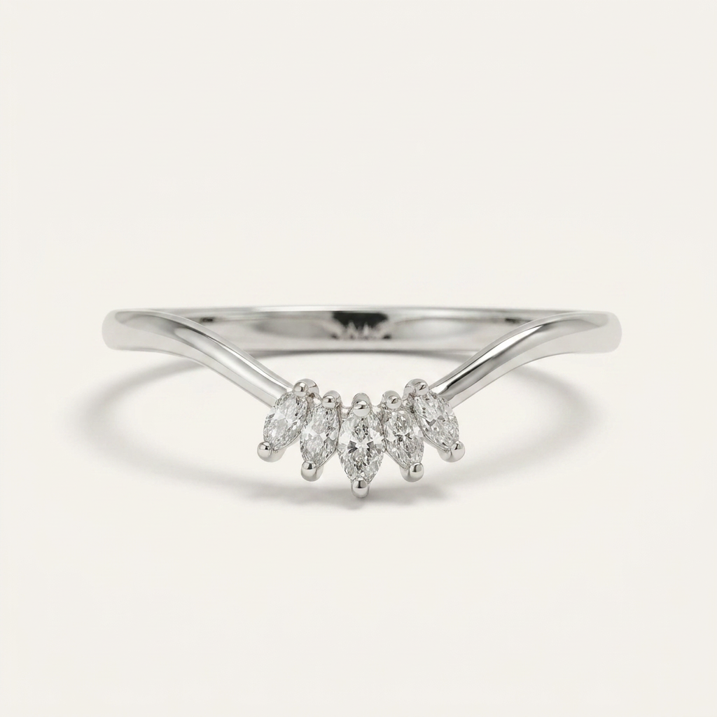 Moissanite 0.15 CT Marquise Cut Diamond Ring