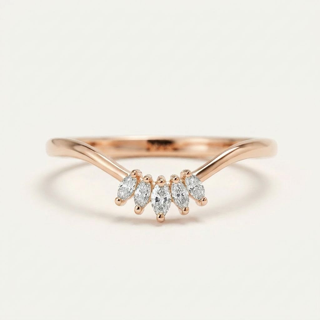 Moissanite 0.15 CT Marquise Cut Diamond Ring