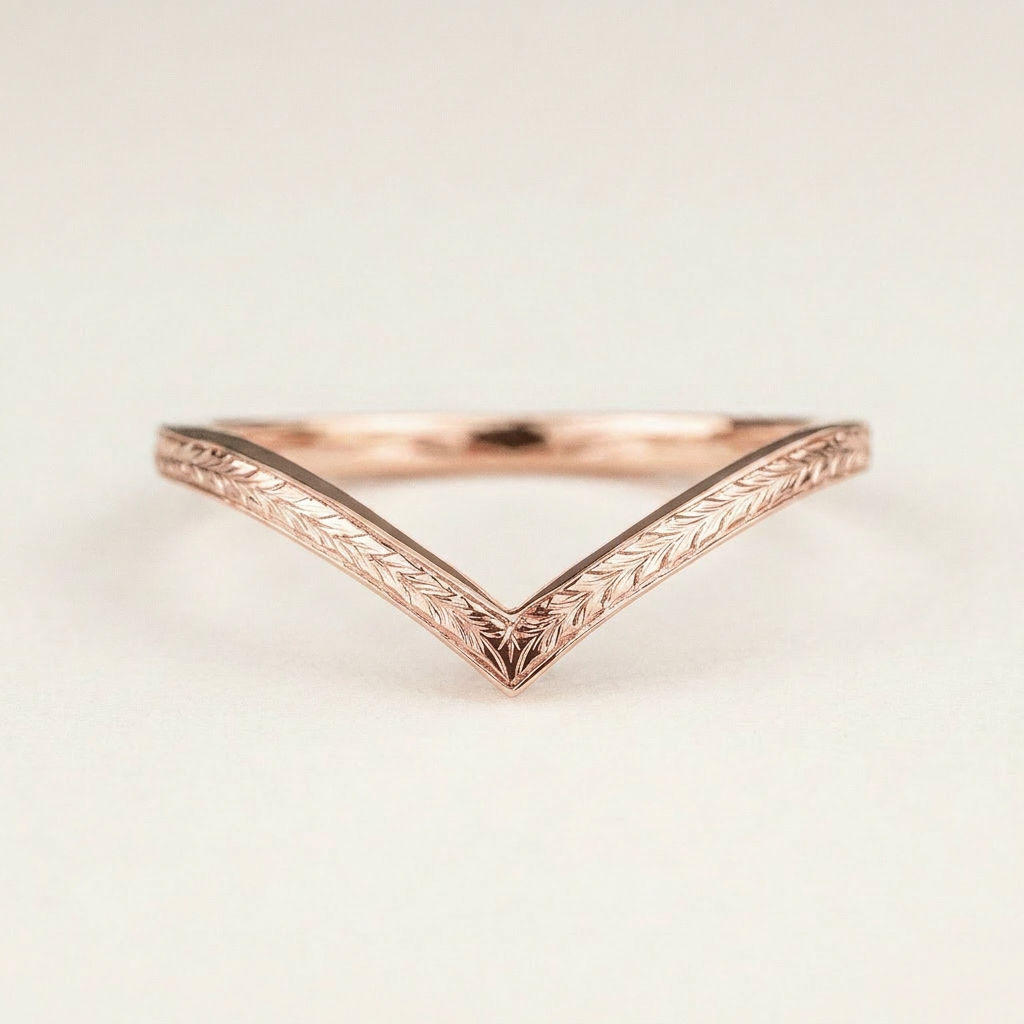 Vintage Notched Cuff Plain Wedding Band
