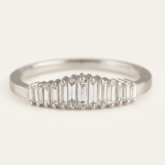 Moissanite 0.55 CT Baguette Cut Diamond Ring