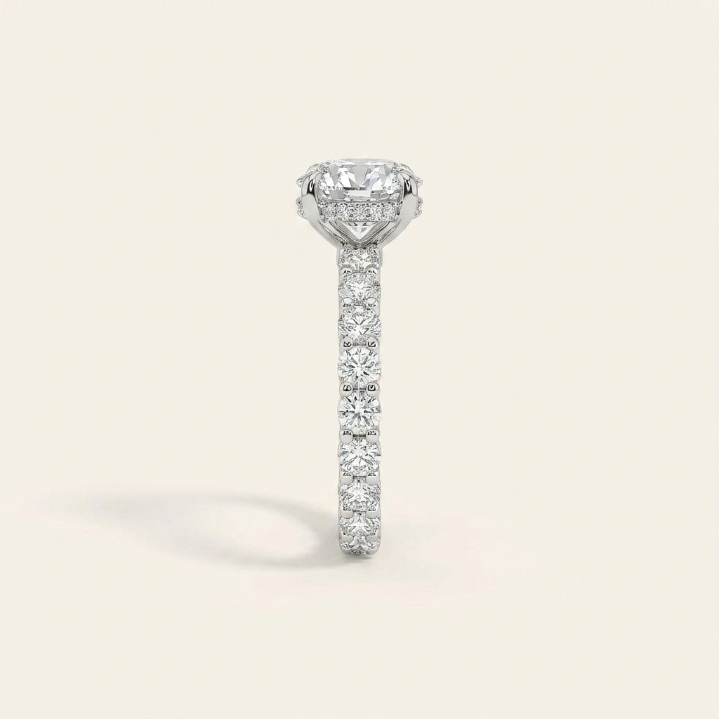 Moissanite 3.60 CT Round Cut Diamond Solitaire Ring