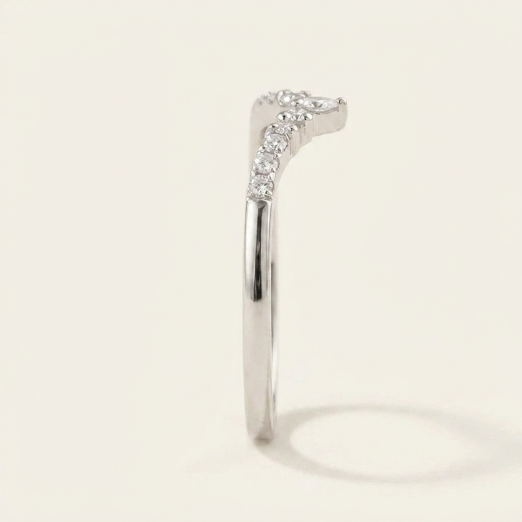 Moissanite 0.18 CT Marquise & Round Cut Diamond Ring
