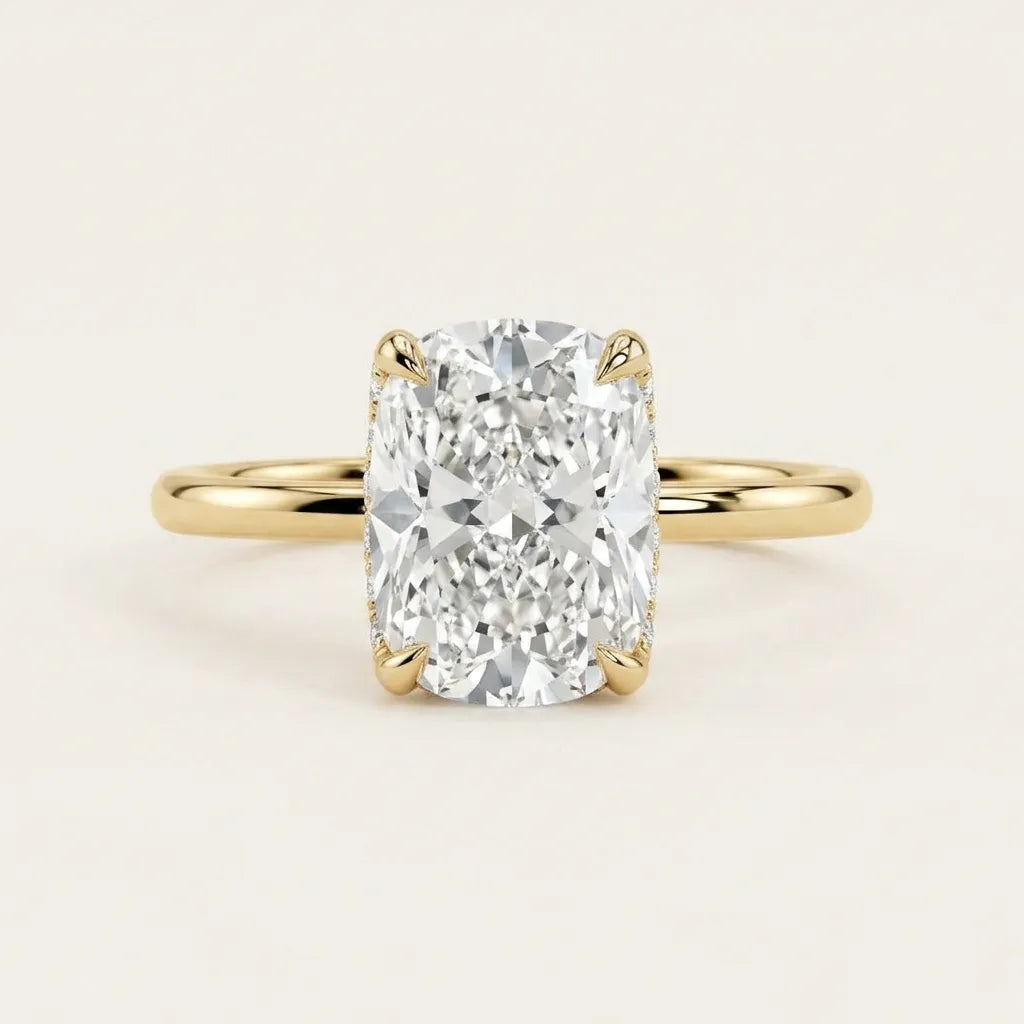 Moissanite 3.20 CT Cushion Cut Diamond Solitaire Ring