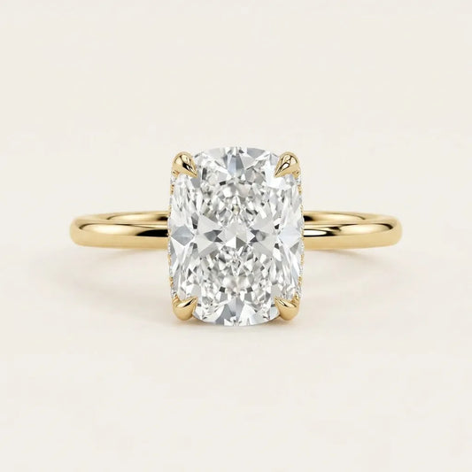 Moissanite 3.20 CT Cushion Cut Diamond Solitaire Ring
