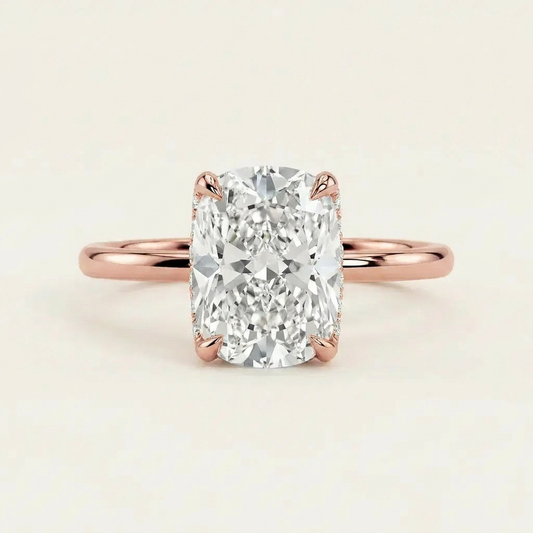 Moissanite 3.20 CT Cushion Cut Diamond Solitaire Ring
