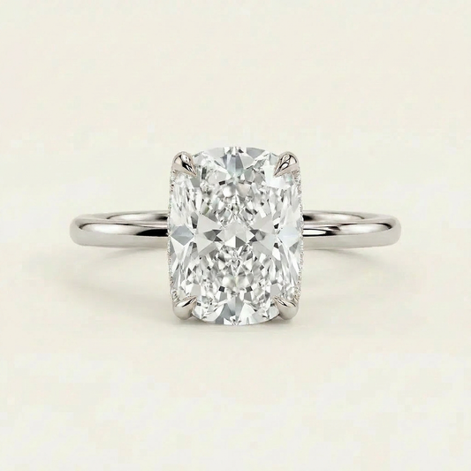 Moissanite 3.20 CT Cushion Cut Diamond Solitaire Ring