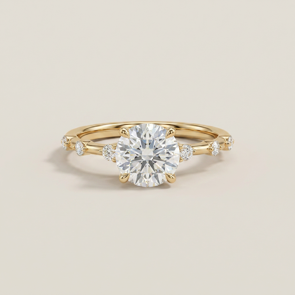 Moissanite 3.65 CT Round Cut Diamond Solitaire Ring