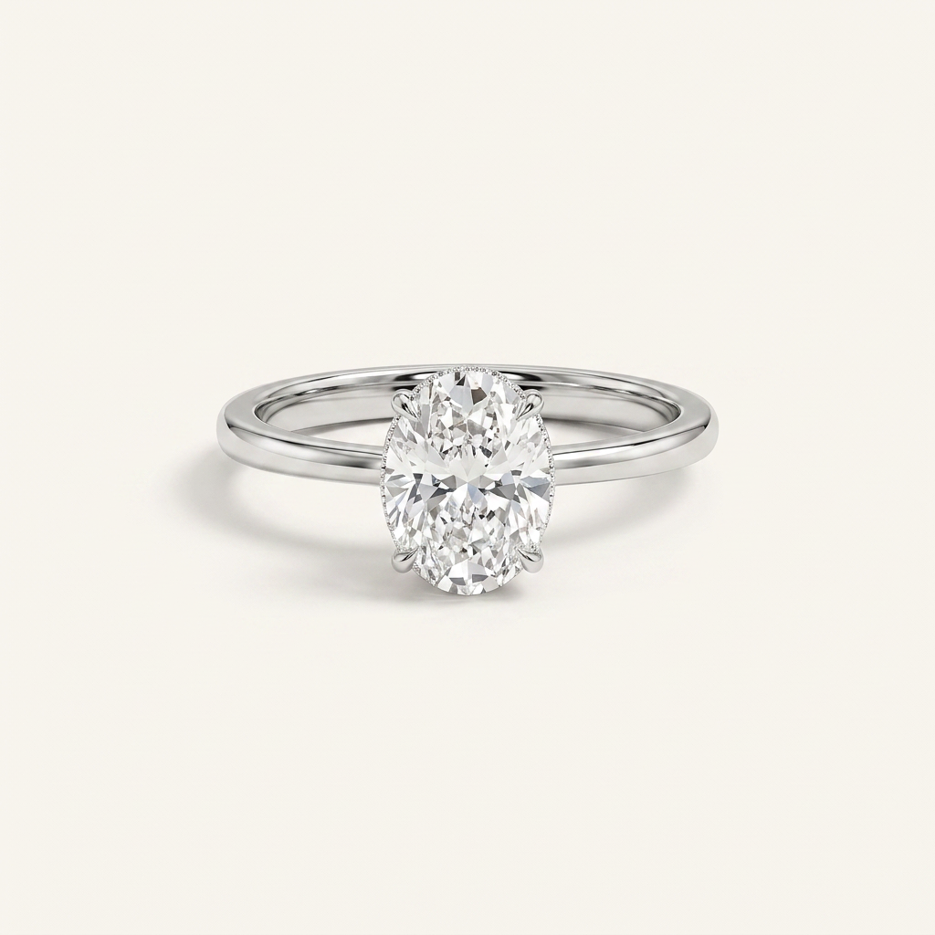 Moissanite 2.85 CT Oval Cut Diamond Solitaire Ring
