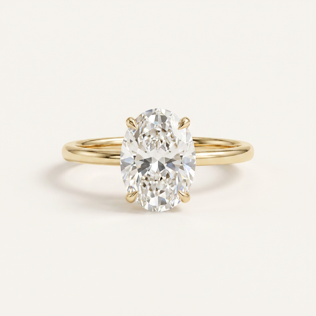 Moissanite 2.70 CT Oval Cut Diamond Solitaire Ring