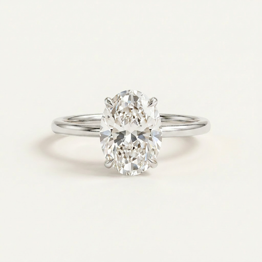 Moissanite 2.70 CT Oval Cut Diamond Solitaire Ring