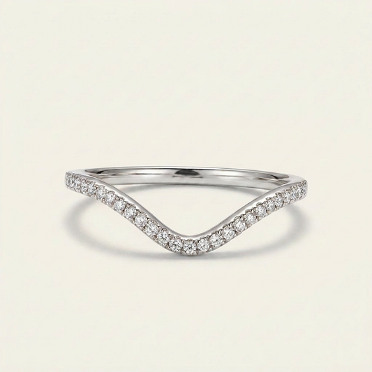 Moissanite 0.20 CT Round Cut Diamond Ring (V-Brutalist)