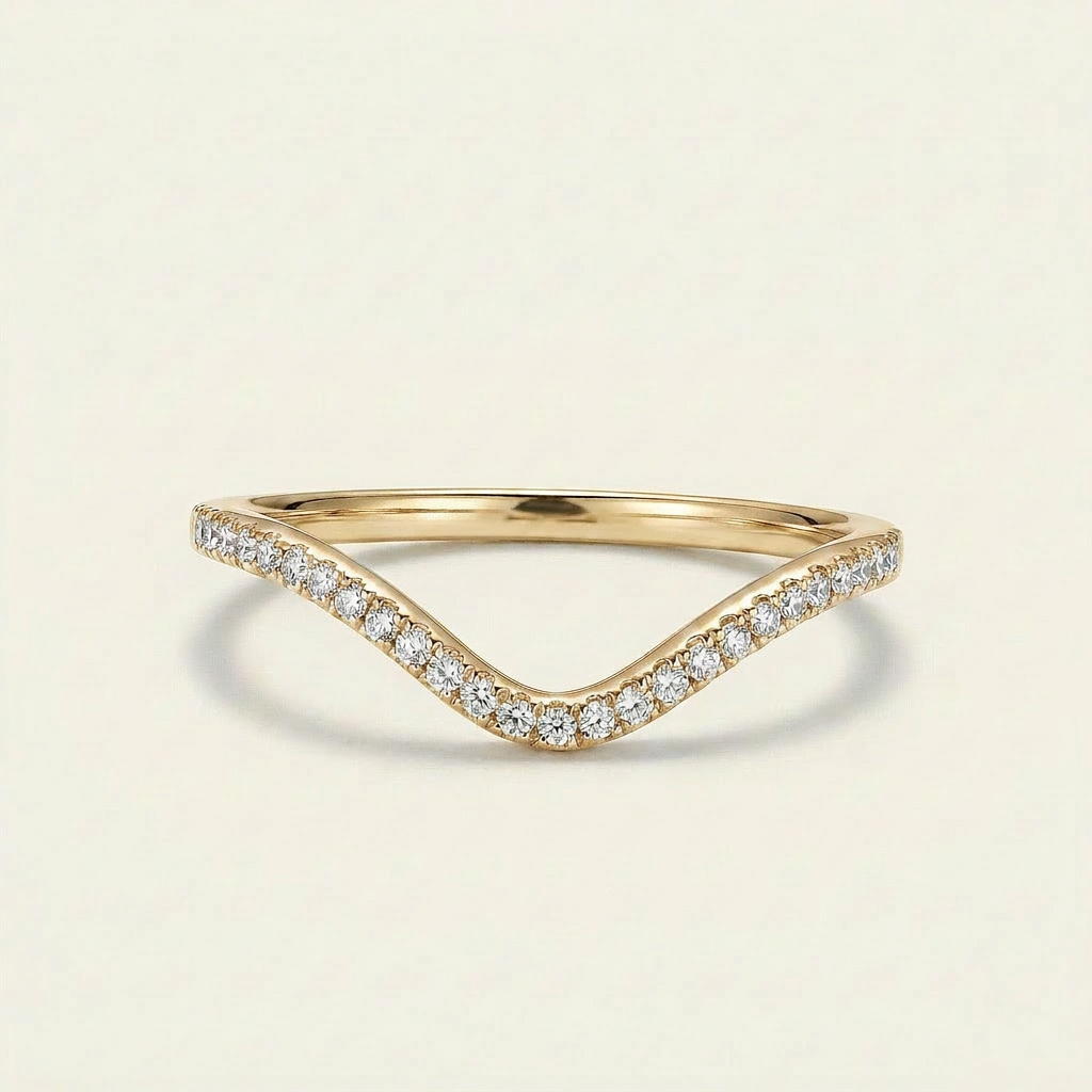 Moissanite 0.20 CT Round Cut Diamond Ring (V-Brutalist)