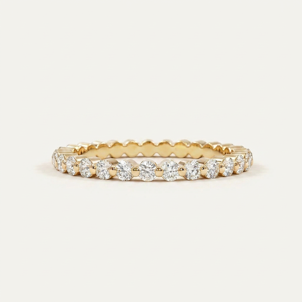Moissanite 0.90 CT Round Cut Diamond Ring