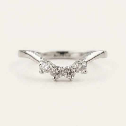 0.24 CT Round Cut Salt and Pepper Diamond Ring