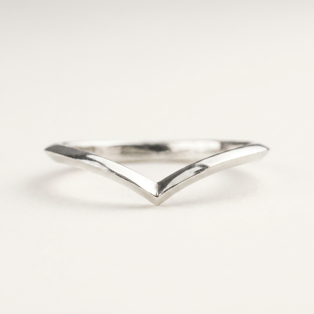 Polished Chevron Plain Wedding Band