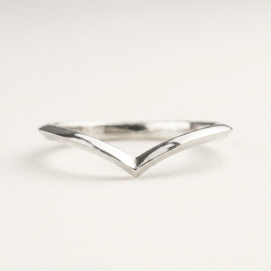 Polished Chevron Plain Wedding Band