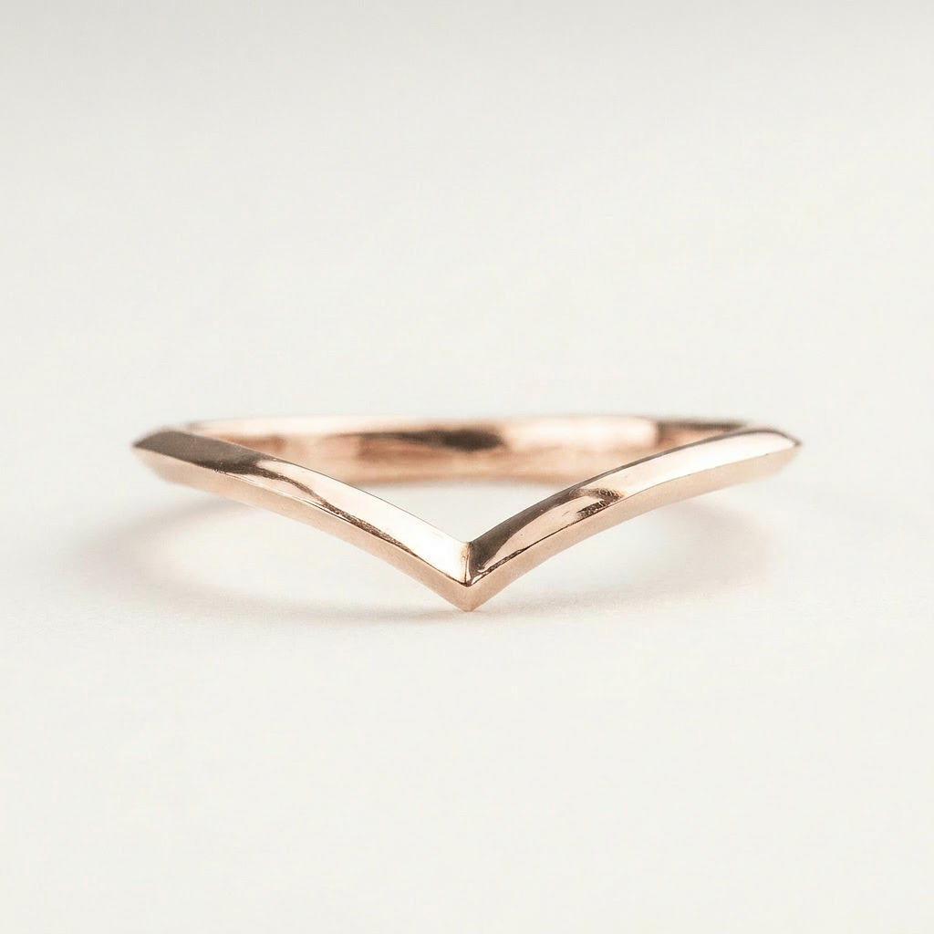 Polished Chevron Plain Wedding Band
