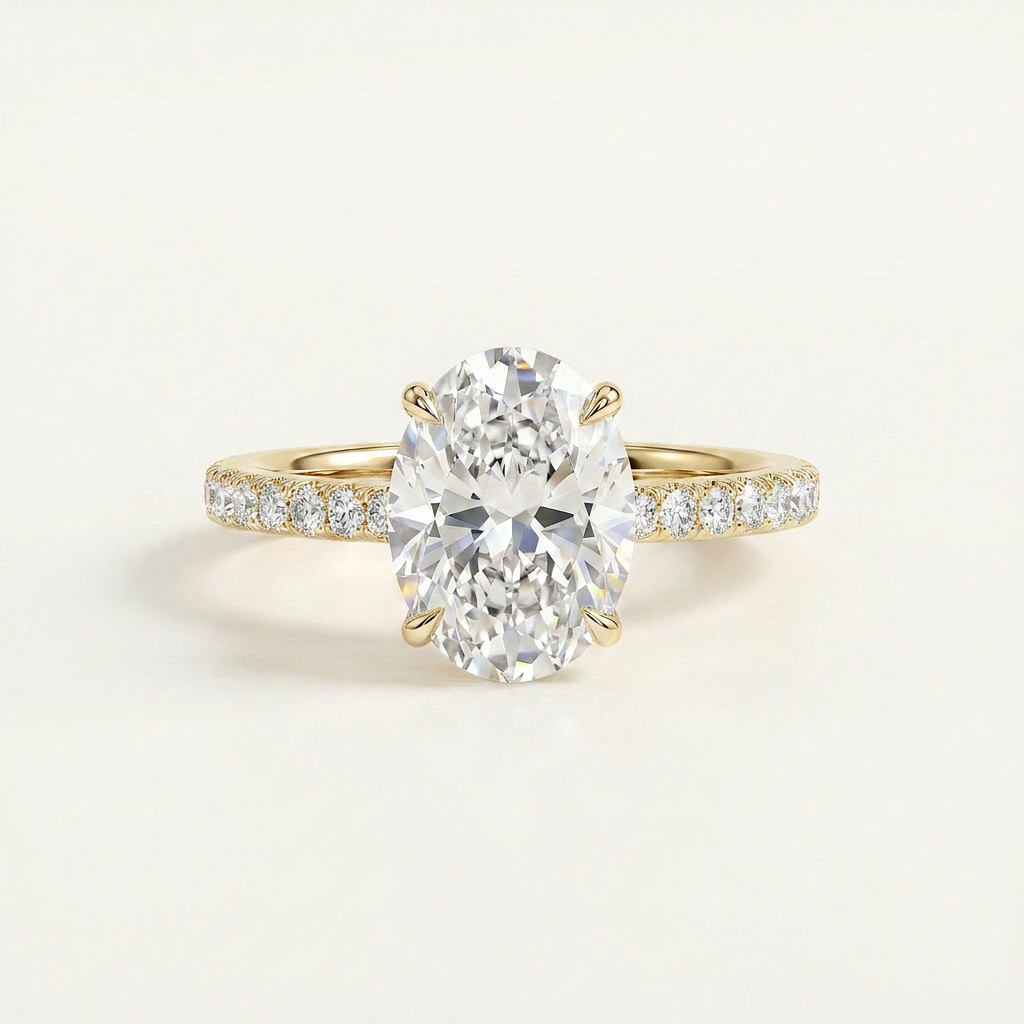 Moissanite 3.40 CT Oval Cut Diamond Solitaire Ring