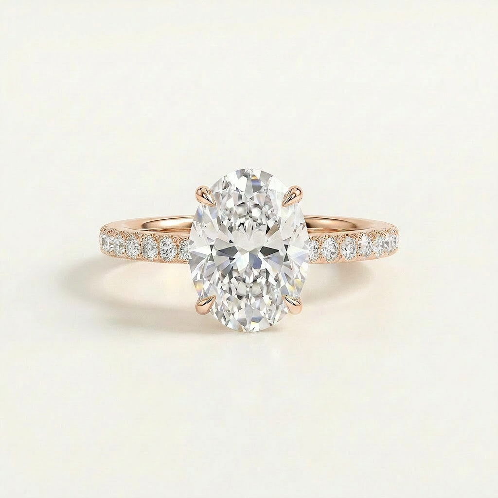 Moissanite 3.40 CT Oval Cut Diamond Solitaire Ring