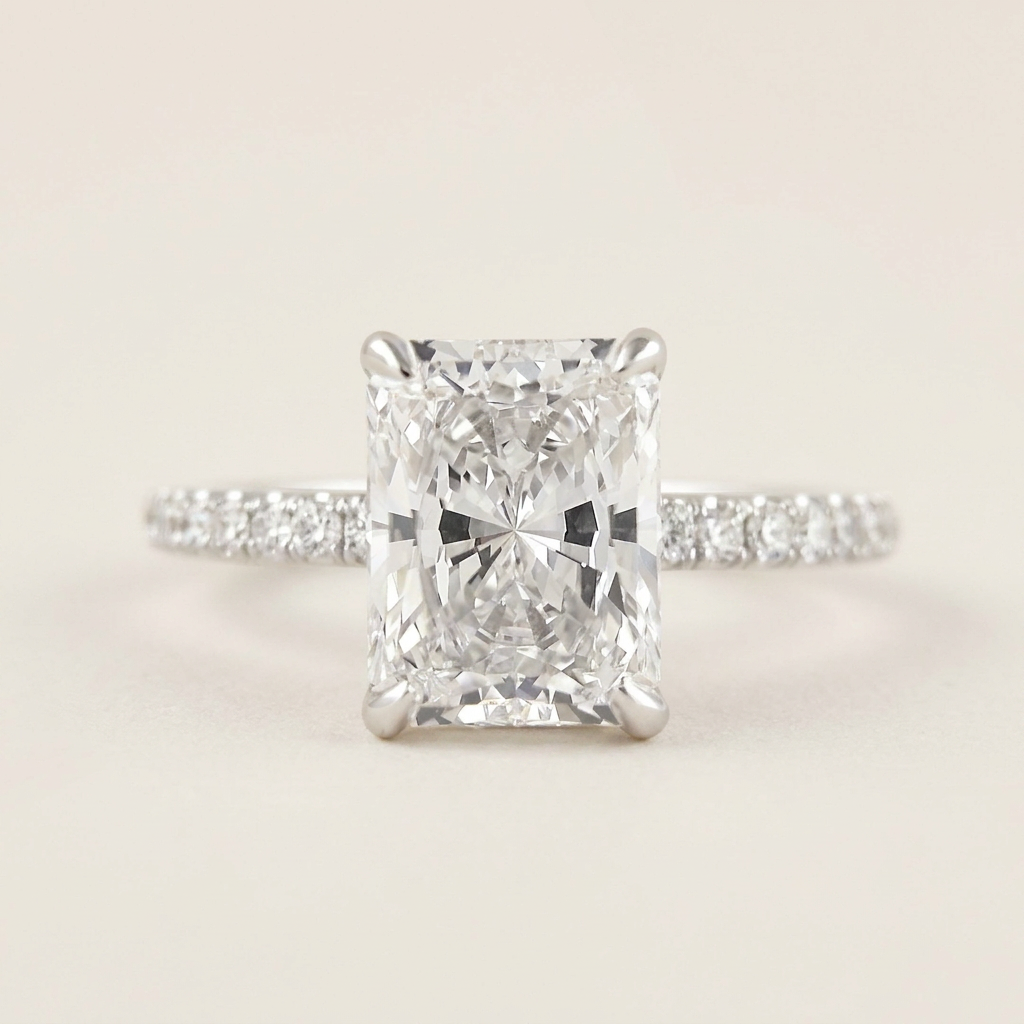 Moissanite 1.80 CT Radiant Cut Diamond Solitaire Ring