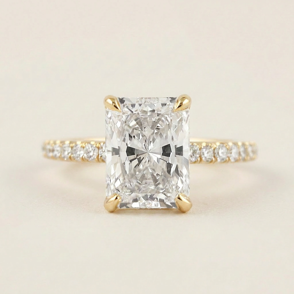 Moissanite 1.80 CT Radiant Cut Diamond Solitaire Ring