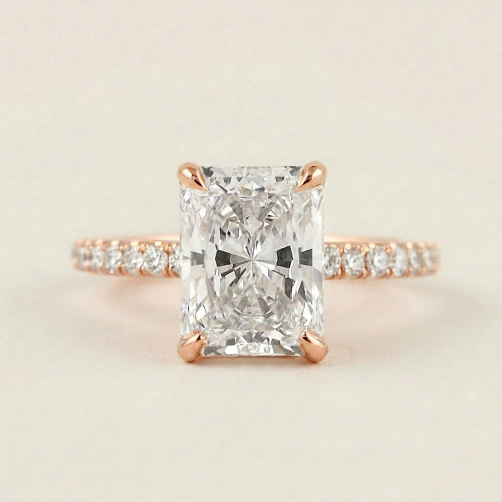 Moissanite 1.80 CT Radiant Cut Diamond Solitaire Ring