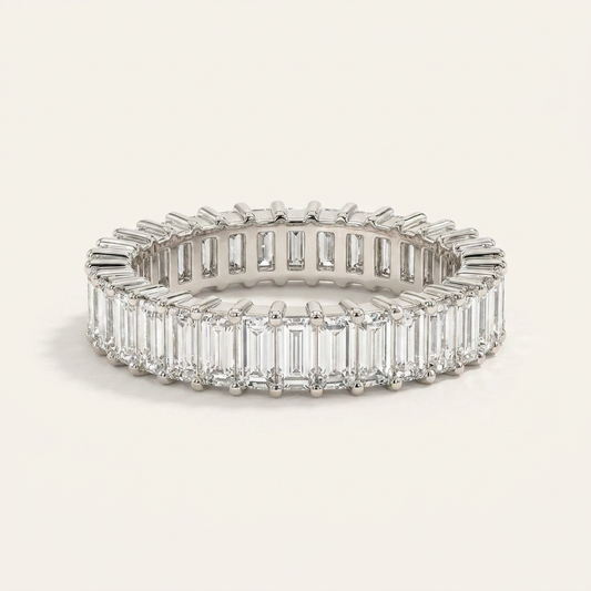 Moissanite 4.05 CT Baguette Cut Diamond Ring