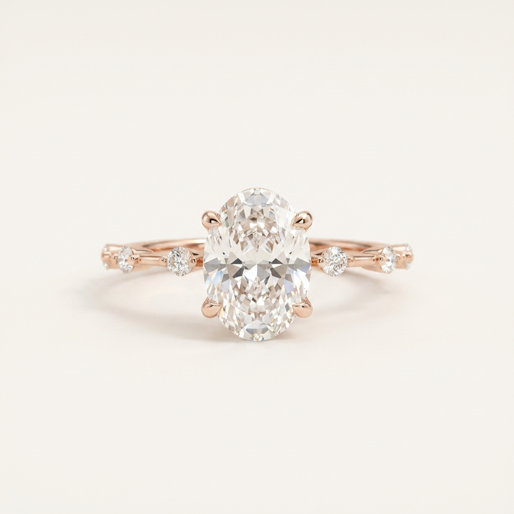 Moissanite 2.45 CT Oval Cut Diamond Solitaire Ring