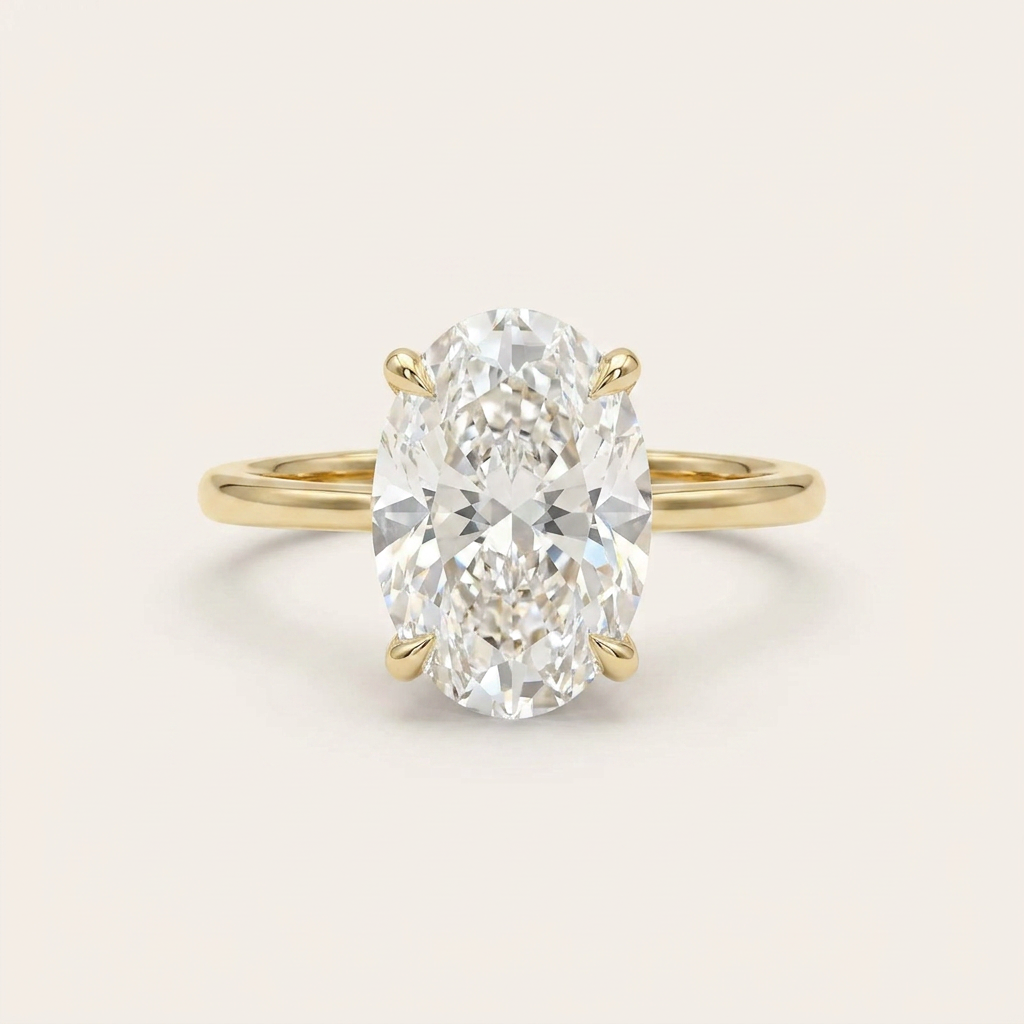 Moissanite 2.55 CT Oval Cut Diamond Solitaire Ring